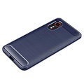 Szczotkowane etui z TPU do telefonu Samsung Galaxy Xcover 5 - Włókno węglowe - Błękit