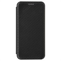 Samsung Galaxy Xcover 5 Etui z Klapką - Włókno Węglowe - Czarne