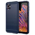 Samsung Galaxy Xcover6 Pro Etui Brushed z TPU - Włókno Węglowe - Błękit