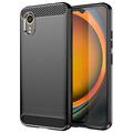 Szczotkowane Etui z TPU do Samsung Galaxy Xcover7 - Włókno Węglowe