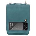 Samsung Galaxy Z Flip4 5G Hybrydowe Etui z Uchwytem na Karty - Zielony