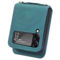 Samsung Galaxy Z Flip4 5G Hybrydowe Etui z Uchwytem na Karty - Zielony
