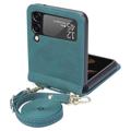Samsung Galaxy Z Flip4 5G Hybrydowe Etui z Uchwytem na Karty - Zielony
