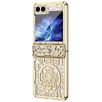 Samsung Galaxy Z Flip6 Mechanical Legend Galwanizowane plastikowe etui - Złoto