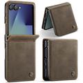 Etui-portfel z fakturą cielęcą z blokadą RFID Samsung Galaxy Z Flip7 Caseme 033