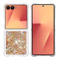 Etui z TPU Samsung Galaxy Z Flip7 Glitter Quicksand - Złote serca