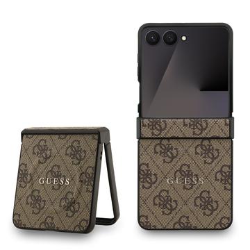 Samsung Galaxy Z Flip7 Guess 4G Kolorowe etui na pierścień - kompatybilny z MagSafe - brązowy