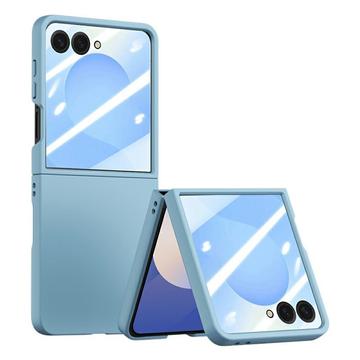 Plastikowe etui Samsung Galaxy Z Flip7 z zewnętrzną osłoną ekranu ze szkła hartowanego - Lazurowy