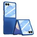 Plastikowe etui Samsung Galaxy Z Flip7 z zewnętrzną osłoną ekranu ze szkła hartowanego - ciemnoniebieskie