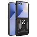 Samsung Galaxy Z Flip7 Hybrydowe Etui z Pierścieniem Obrotowym z Osłoną Aparatu