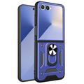Samsung Galaxy Z Flip7 Hybrydowe Etui z Pierścieniem Obrotowym z Osłoną Aparatu