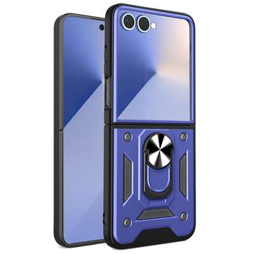 Samsung Galaxy Z Flip7 Hybrydowe Etui z Pierścieniem Obrotowym z Osłoną Aparatu