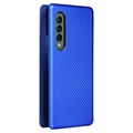 Samsung Galaxy Z Fold3 5G Etui z Klapką - Włókno Węglowe - Błękit