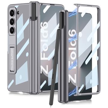 Samsung Galaxy Z Fold6 GKK Etui hybrydowe magnetyczne z miejscem na ołówek - szary