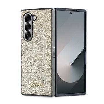 Samsung Galaxy Z Fold6 Hybrydowe Etui Guess Glitter Flakes Metal Logo - Złoto