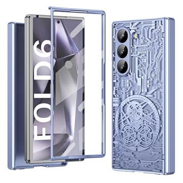 Samsung Galaxy Z Fold6 Mechanical Legend Galwanizowane plastikowe etui - Błękit