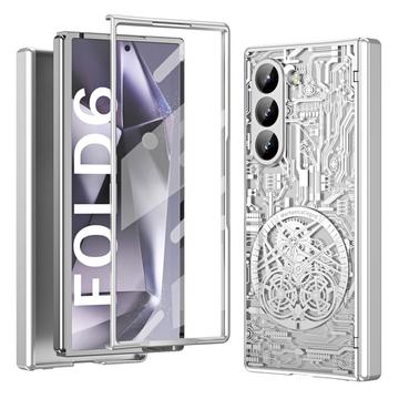 Samsung Galaxy Z Fold6 Mechanical Legend Galwanizowane plastikowe etui - srebrny