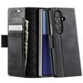 Etui-portfel z fakturą cielęcą z blokadą RFID Samsung Galaxy Z Fold7 Caseme 033 - Czarny