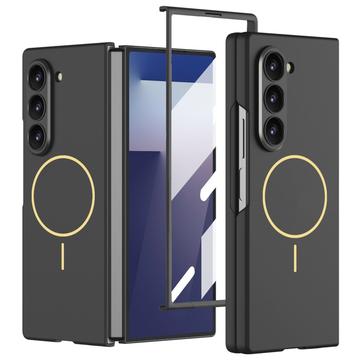 Samsung Galaxy Z Fold7 GKK Magnetyczne smukłe etui z zabezpieczeniem ekranu ze szkła hartowanego - czarny