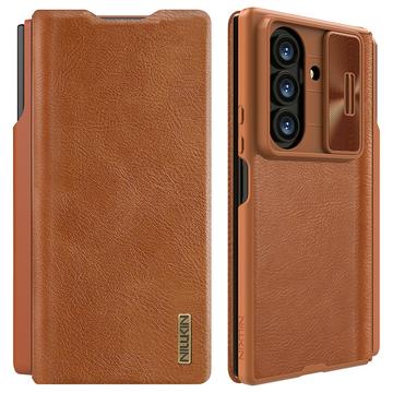 Etui z Klapką Nillkin Qin Pro do Samsung Galaxy Z Fold7 - Brąz
