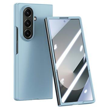 Plastikowe etui Samsung Galaxy Z Fold7 z zewnętrznym zabezpieczeniem ekranu ze szkła hartowanego - Lazurowy