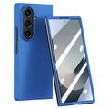 Plastikowe etui Samsung Galaxy Z Fold7 z zewnętrzną osłoną ekranu ze szkła hartowanego - ciemnoniebieskie