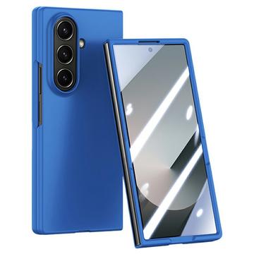 Plastikowe etui Samsung Galaxy Z Fold7 z zewnętrzną osłoną ekranu ze szkła hartowanego - ciemnoniebieskie