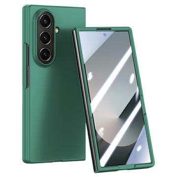 Plastikowe etui Samsung Galaxy Z Fold7 z zewnętrzną osłoną ekranu ze szkła hartowanego - ciemnozielone
