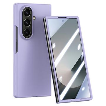 Plastikowe etui Samsung Galaxy Z Fold7 z zewnętrzną osłoną ekranu ze szkła hartowanego - fioletowe