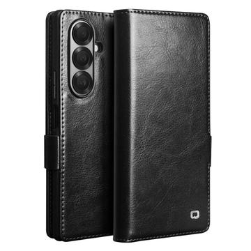 Klasyczne Skórzane Etui z Portfelem Qialino do Samsung Galaxy Z Fold7 - Czarne