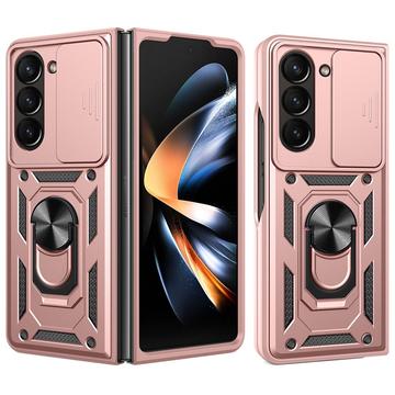 Samsung Galaxy Z Fold7 Hybrydowe Etui z Pierścieniem Obrotowym z Osłoną Aparatu