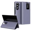 Samsung Galaxy Z Fold7 Smart Clear View Etui z klapką z kieszenią na kartę - szaro-fioletowy