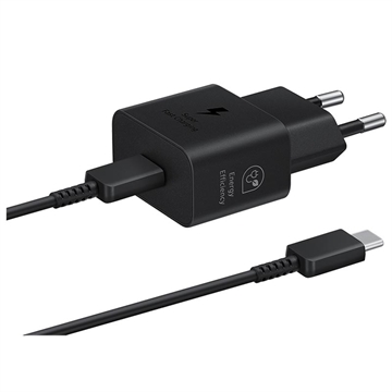 Ładowarka Sieciowa Samsung USB-C z Kablem EP-T2510XBEGEU - 25W - Czarny