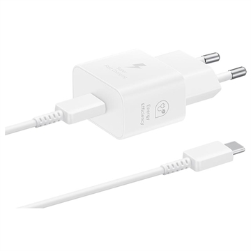 Ładowarka Sieciowa Samsung USB-C z Kablem EP-T2510XWEGEU - 25W - Biel