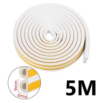 Samoprzylepna taśma uszczelniająca EPDM do drzwi i okien - 5m, 9x6mm - biała