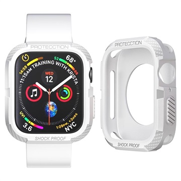 Wstrząsoodporne Etui z TPU do Apple Watch Series 7/SE/6/5/4 - 40mm/41mm - Biel