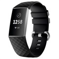 Silikonowy pasek ze złączami do opaski Fitbit Charge 3 - Czarny