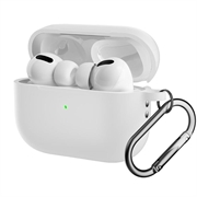 Silikonowe Etui z Karabińczykiem do AirPods Pro 2 - Biel