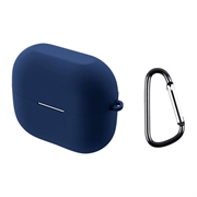 Samsung Galaxy Buds3/Buds3 Pro Silikonowe Etui z Karabińczykiem - Ciemnoniebieski