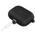 AirPods 3 Silikonowe Etui z Brelokiem A060 - Czarne