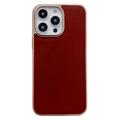 iPhone 14 Pro Max Pokryte Skórą Etui z Serii Silky - Kolor Kawy
