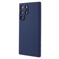 Samsung Galaxy S22 Ultra 5G Etui Silky Silikonu - Ciemnoniebieski