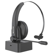 Jednouszny Zestaw Słuchawkowy Bluetooth z Mikrofonem i Bazą Ładującą OY631 - Czarny