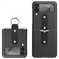 Samsung Galaxy Z Flip3 5G Etui z Metalowym Pierścieniem - Czarne