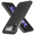 Cienkie Etui do Samsung Galaxy Z Flip4 - Włókno Węglowe - Czarne