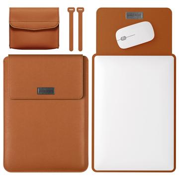 Uniwersalny pokrowiec ochronny Slim Fit 3 w 1 na tablet/laptop - 13" - brązowy