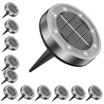 Solarne lampy naziemne - 12 szt. - Białe światło