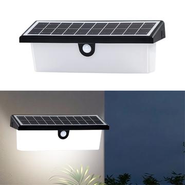 Solarna lampa ścienna z czujnikiem ruchu YH0617-PIR - chłodna biel