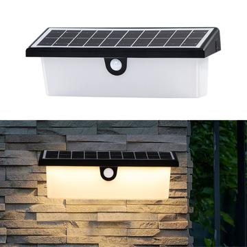 Solarna lampa ścienna z czujnikiem ruchu YH0617-PIR - Ciepła biel