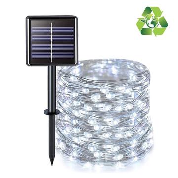 Solar Wodoodporny IP67 Łańcuch Światełek LED - 32m - Biel